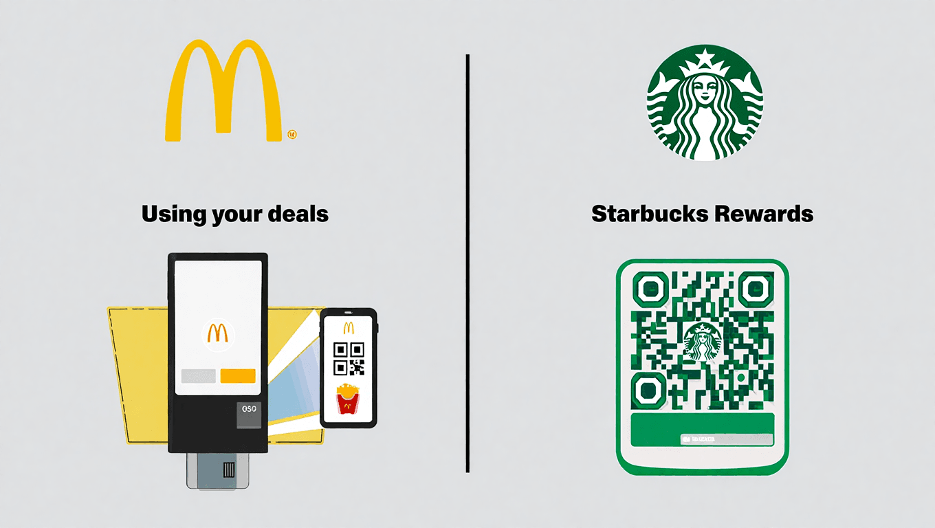 comparativa visual de grandes cadenas (McDonald’s, Starbucks) usando QR